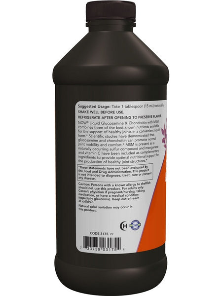 NOW Foods, Liquid Glucosamine & Chondroitin with MSM, 16 fl oz