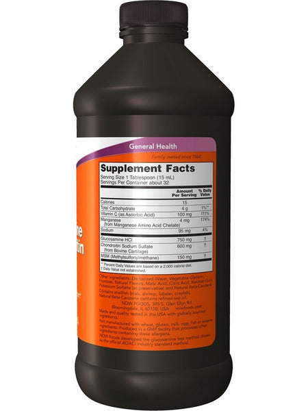 NOW Foods, Liquid Glucosamine & Chondroitin with MSM, 16 fl oz