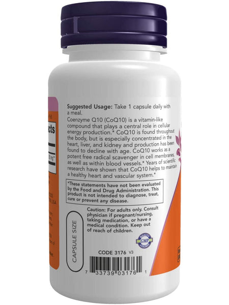 NOW Foods, CoQ10 200 mg, 60 veg capsules