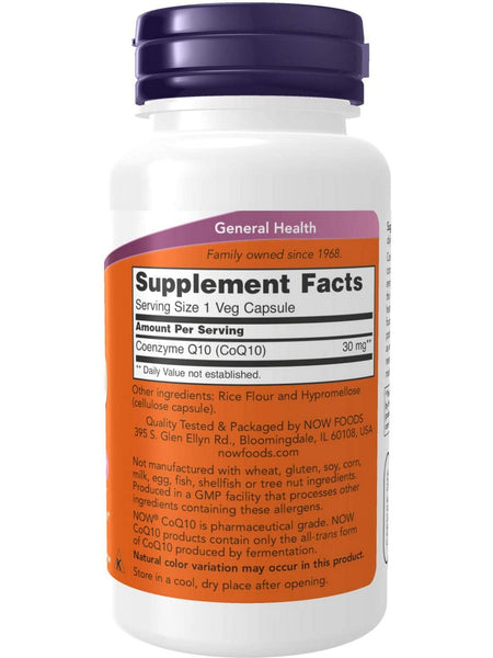 NOW Foods, CoQ10 30 mg, 120 veg capsules