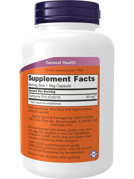 NOW Foods, CoQ10 30 mg, 240 veg capsules