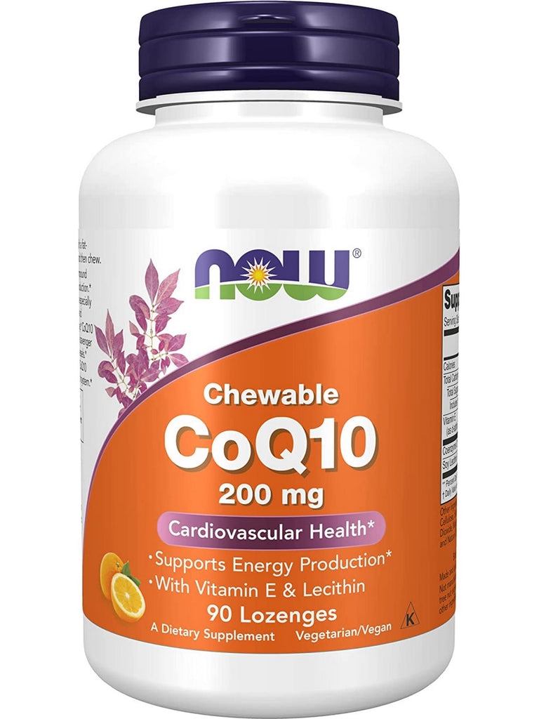 NOW Foods, CoQ10 200 mg, Chewable, 90 lozenges