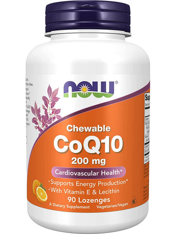 NOW Foods, CoQ10 200 mg, Chewable, 90 lozenges