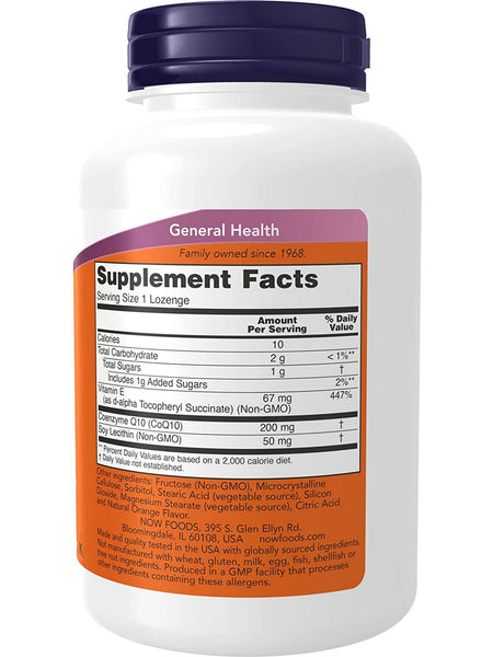 NOW Foods, CoQ10 200 mg, Chewable, 90 lozenges