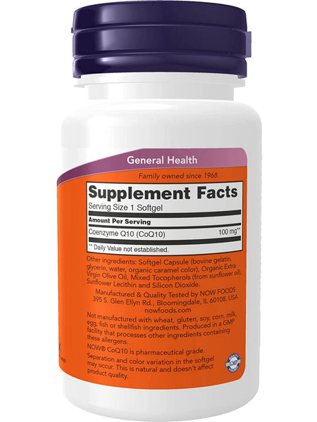 NOW Foods, CoQ10 100 mg, 50 softgels
