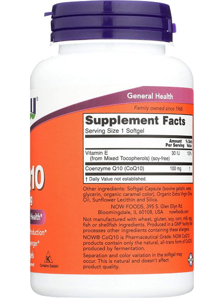 NOW Foods, CoQ10 100 mg, 150 softgels
