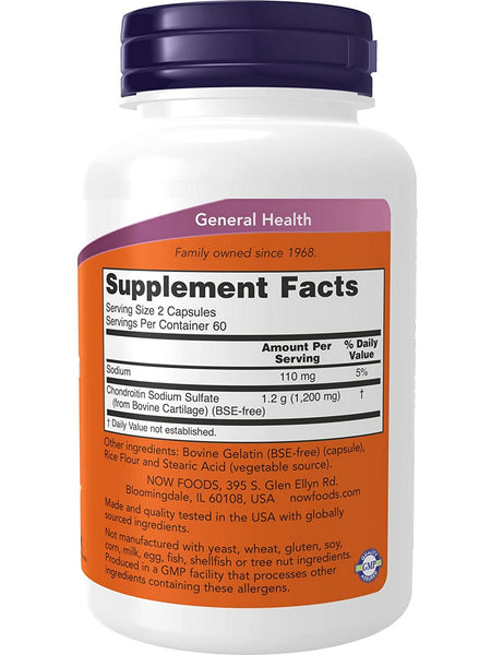 NOW Foods, Chondroitin Sulfate 600 mg, 120 capsules