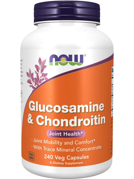 NOW Foods, Glucosamine & Chondroitin with Trace Minerals, 240 veg capsules