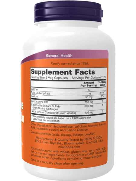 NOW Foods, Glucosamine & Chondroitin with Trace Minerals, 240 veg capsules