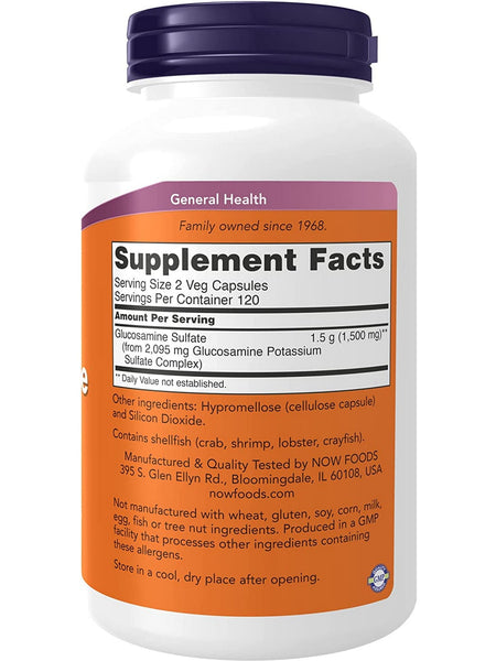 NOW Foods, Glucosamine Sulfate 750 mg, 240 ve capsules