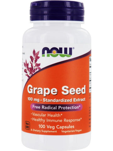 NOW Foods, Grape Seed 100 mg, Standardized Extract, 100 veg capsules