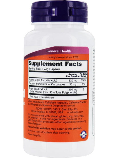 NOW Foods, Grape Seed 100 mg, Standardized Extract, 100 veg capsules