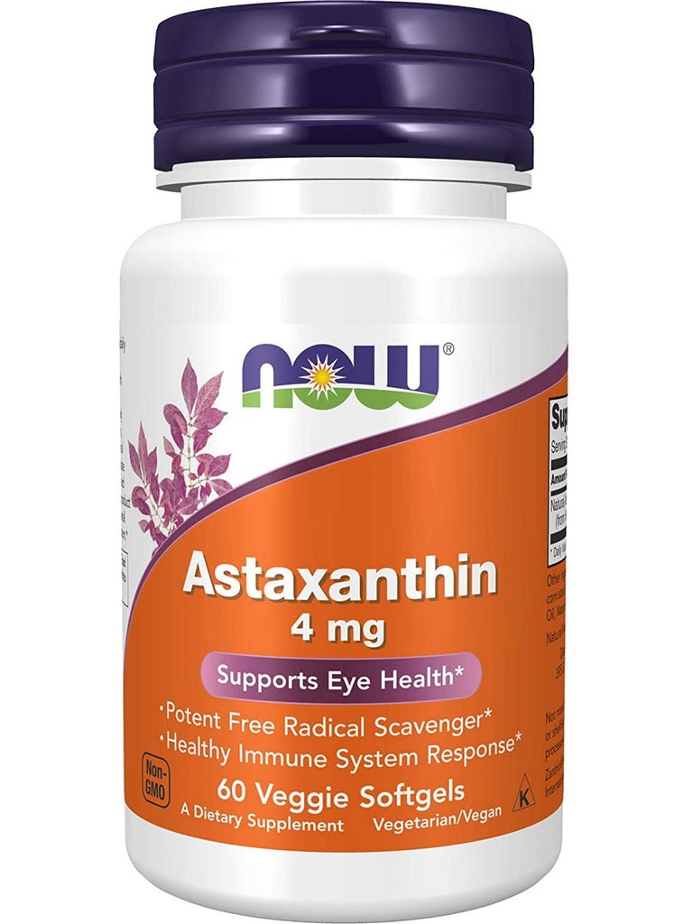NOW Foods, Astaxanthin 4 mg, 60 veggie softgels