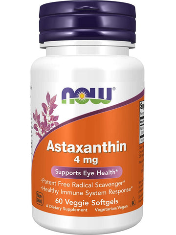 NOW Foods, Astaxanthin 4 mg, 60 veggie softgels