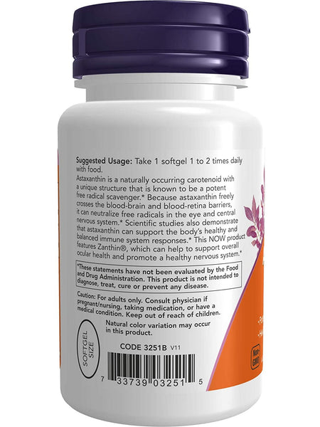 NOW Foods, Astaxanthin 4 mg, 60 veggie softgels
