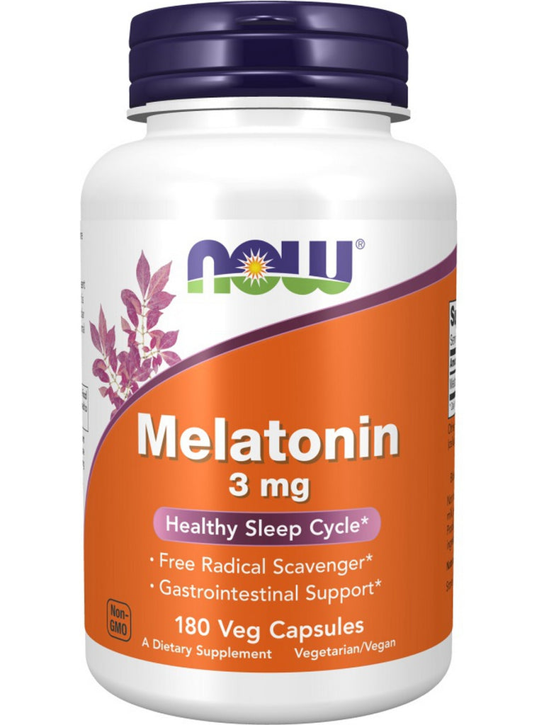 NOW Foods, Melatonin 3 mg, 180 veg capsules