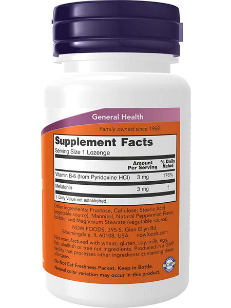 NOW Foods, Melatonin 3 mg, 180 lozenges
