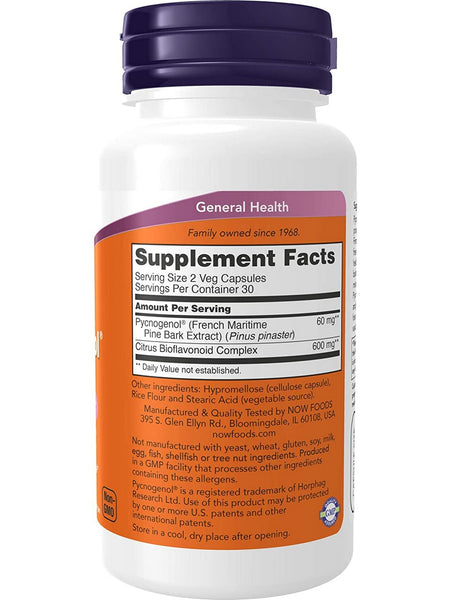 NOW Foods, Pycnogenol® 30 mg, 60 veg capsules