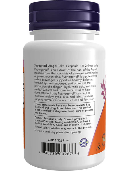 NOW Foods, Pycnogenol® 100 mg, 60 veg capsules
