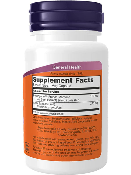 NOW Foods, Pycnogenol® 100 mg, 60 veg capsules