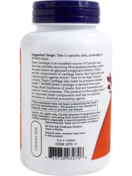 NOW Foods, Shark Cartilage 750 mg, 100 capsules