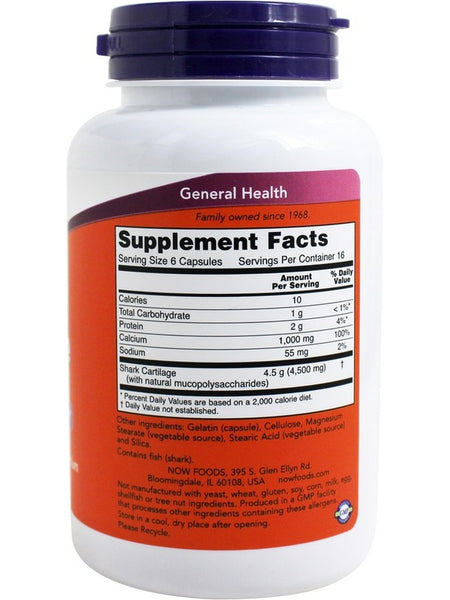 NOW Foods, Shark Cartilage 750 mg, 100 capsules