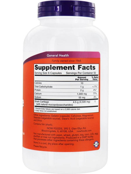 NOW Foods, Shark Cartilage 750 mg, 300 capsules