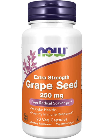 NOW Foods, Grape Seed 250 mg, Extra Strength, 90 veg capsules