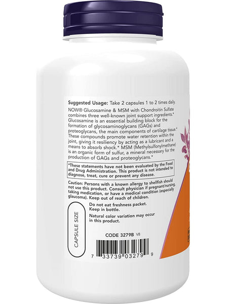 NOW Foods, Glucosamine & MSM, 180 veg capsules