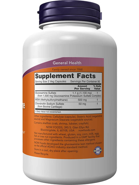 NOW Foods, Glucosamine & MSM, 180 veg capsules