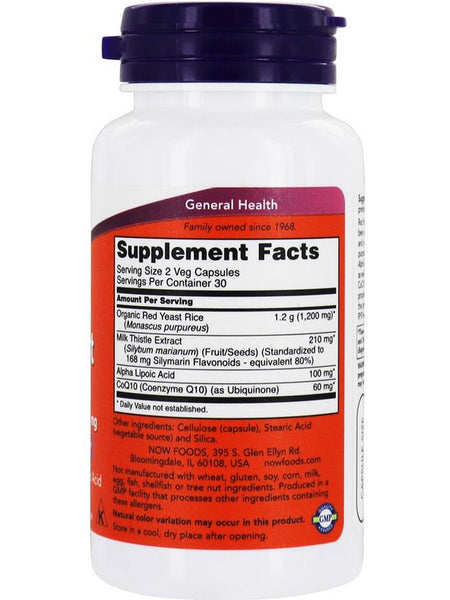 NOW Foods, Red Yeast Rice 600 mg with CoQ10 30 mg, 60 veg capsules