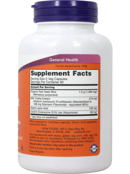 NOW Foods, Red Yeast Rice 600 mg with CoQ10 30 mg, 120 veg capsules