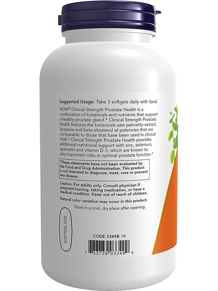 NOW Foods, Prostate Health, Clinical Strength, 180 softgels