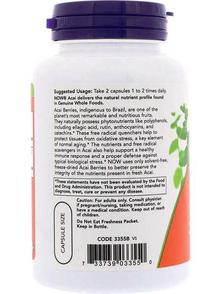 NOW Foods, Acai 500 mg, 100 veg capsules