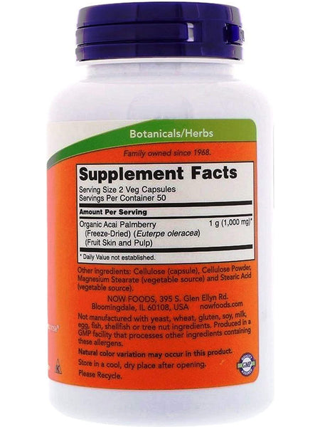NOW Foods, Acai 500 mg, 100 veg capsules