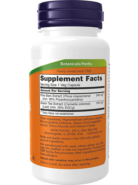 NOW Foods, Pine Bark Extract 240 mg, 90 veg capsules