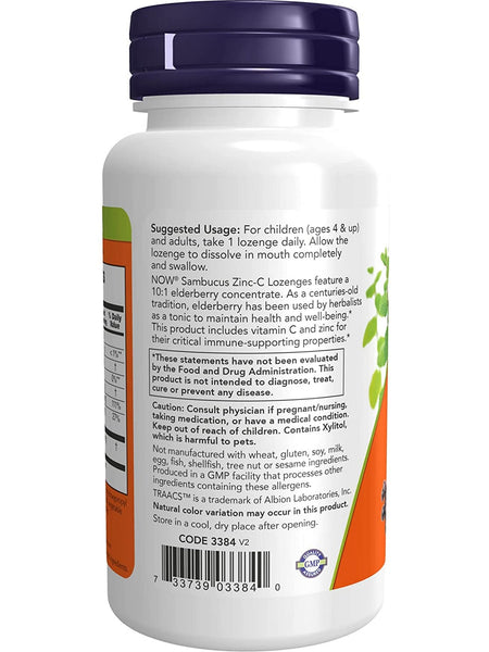 NOW Foods, Sambucus Zinc-C, 60 lozenges