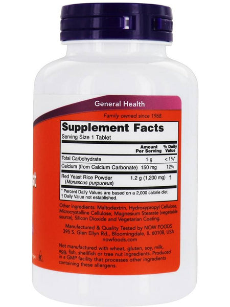 NOW Foods, Red Yeast Rice 1200 mg, 120 tablets