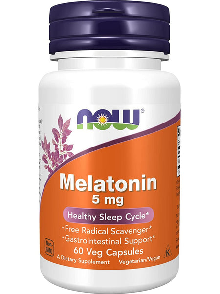 NOW Foods, Melatonin 5 mg, 60 veg capsules