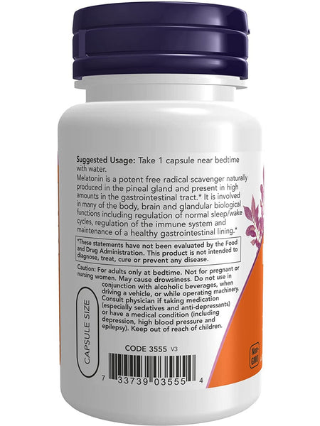 NOW Foods, Melatonin 5 mg, 60 veg capsules