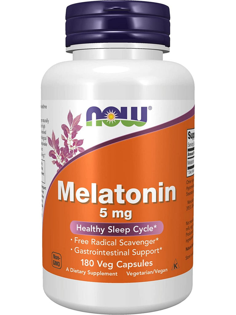 NOW Foods, Melatonin 5 mg, 180 veg capsules
