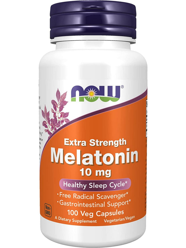 NOW Foods, Melatonin 10 mg, Extra Strength, 100 veg capsules