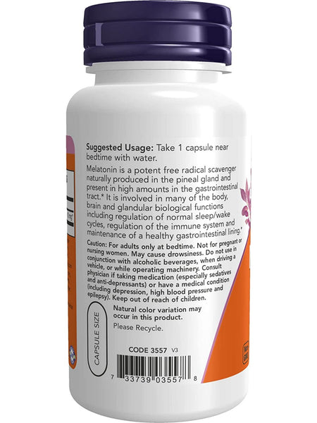 NOW Foods, Melatonin 10 mg, Extra Strength, 100 veg capsules