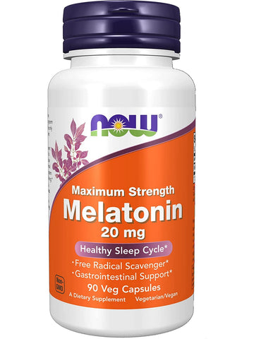 NOW Foods, Melatonin 20 mg, Maximum Strength, 90 veg capsules