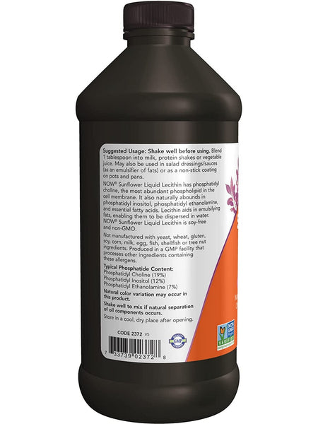 NOW Foods, Sunflower Liquid Lecithin, 16 fl oz