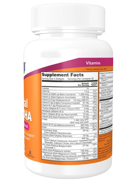 NOW Foods, Prenatal Gels + DHA, 90 softgels