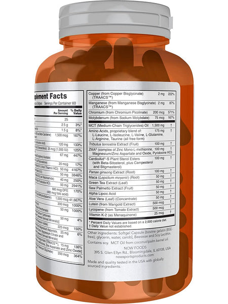 NOW Foods, Men's Active Sports Multi, 180 softgels