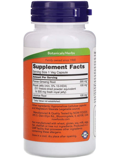 NOW Foods, Ginseng & Royal Jelly, 90 veg capsules