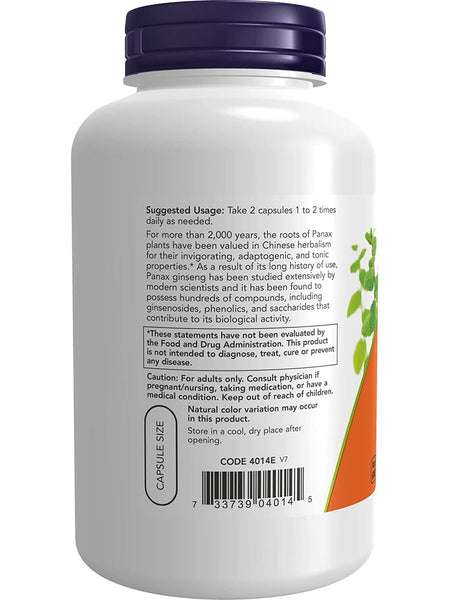 NOW Foods, Panax Ginseng Extract, 250 veg capsules