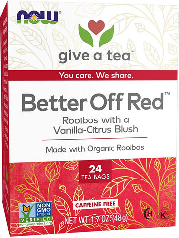 NOW Foods, Better Off Red™ Rooibos with a Vanilla-Citrus Blush, 24 tea bags